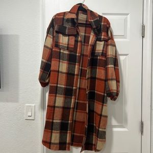Long plaid jacket